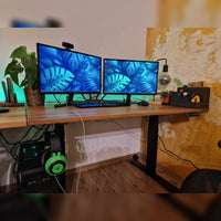 Ořechový polohovací stůl s epoxidovým LED osvětlením 14