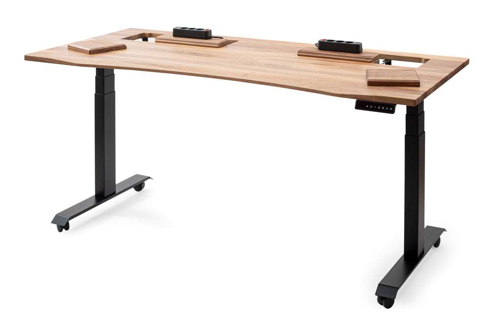 ErgoHide WOODEN OFFICE desks - With extended cable space