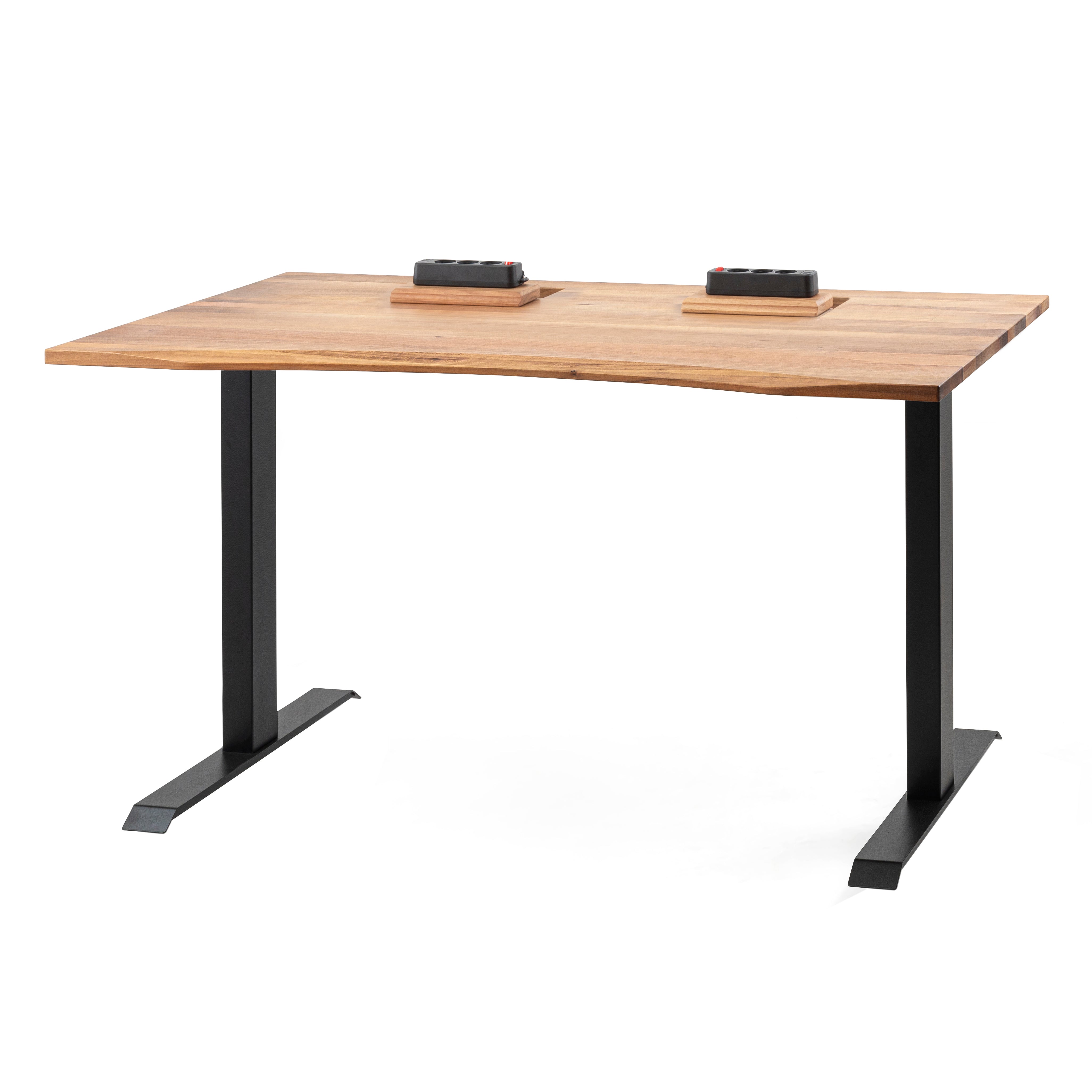 Walnut standing desk with cable management unit ErgoHide