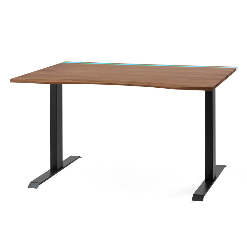 Walnut desk with epoxy LED light