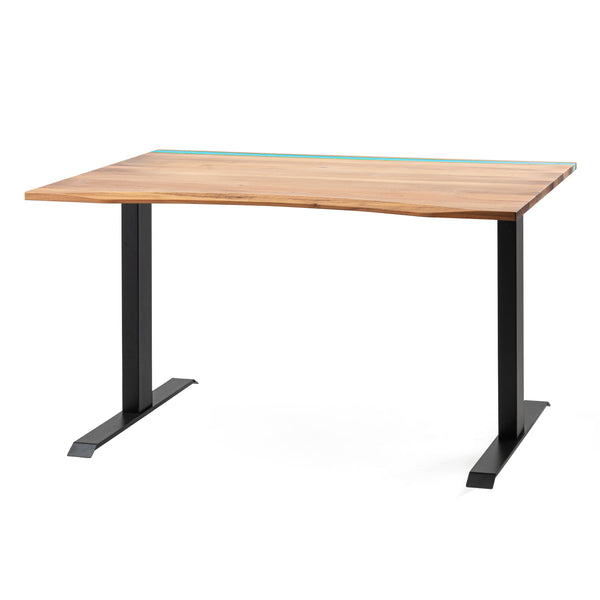 Massivt valnød skrivebord med epoxy bord og LED lys