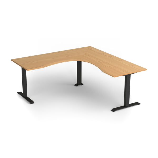 Oak corner desk, 200×80 cm, ergonomic edge