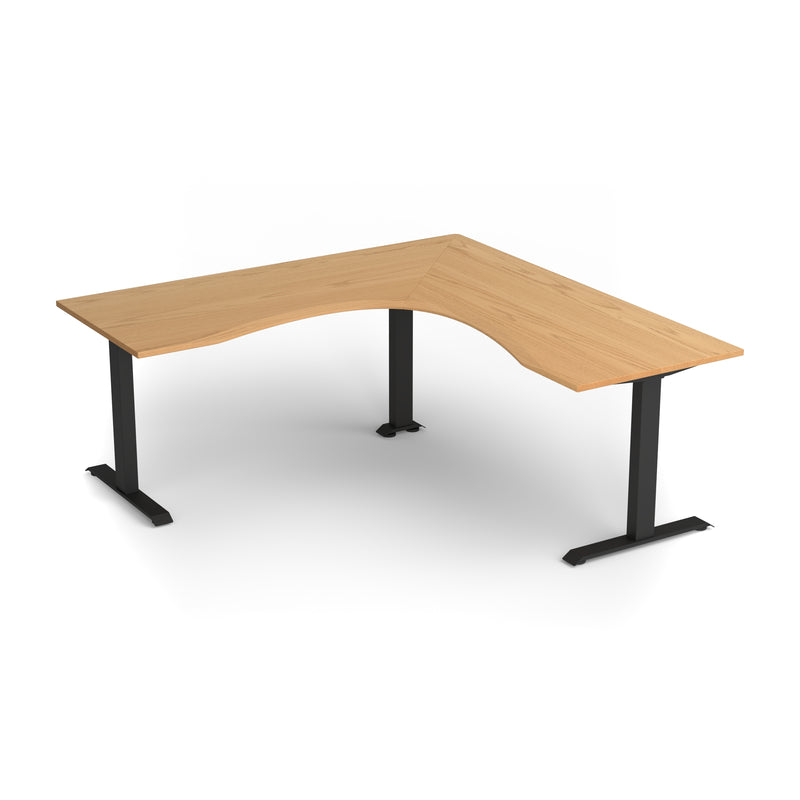 Oak L-shaped desk