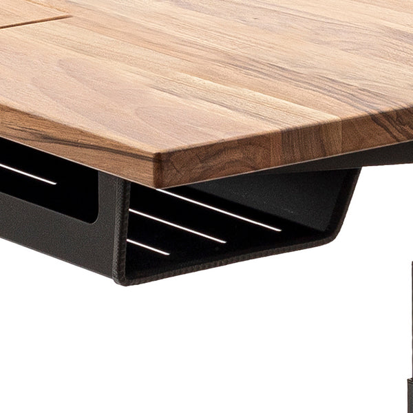 Höhenverstellbarer Bürotisch aus Eiche mit Kabelmanagement – ErgoHide