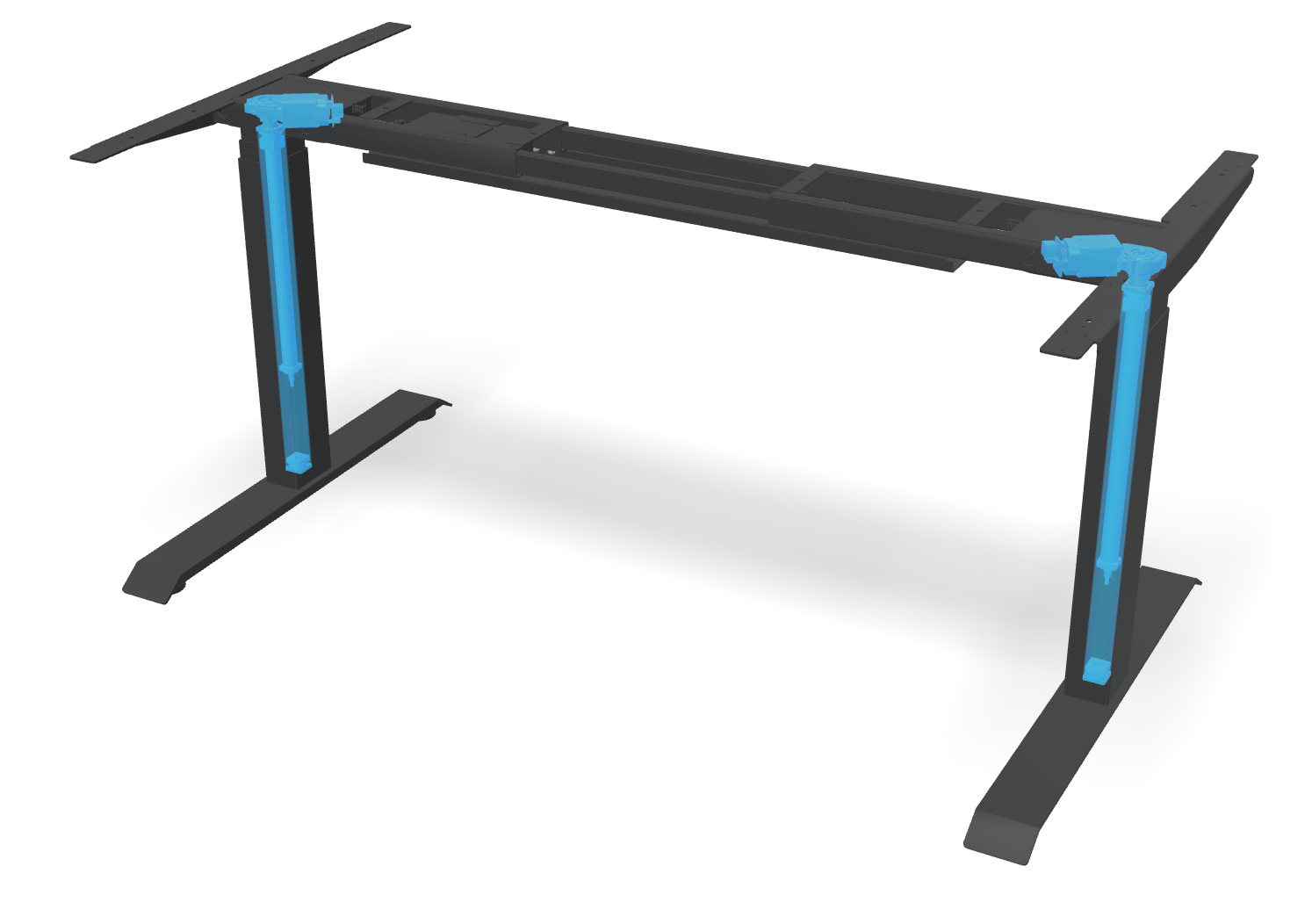 Height adjustable frame with two brushless motors
