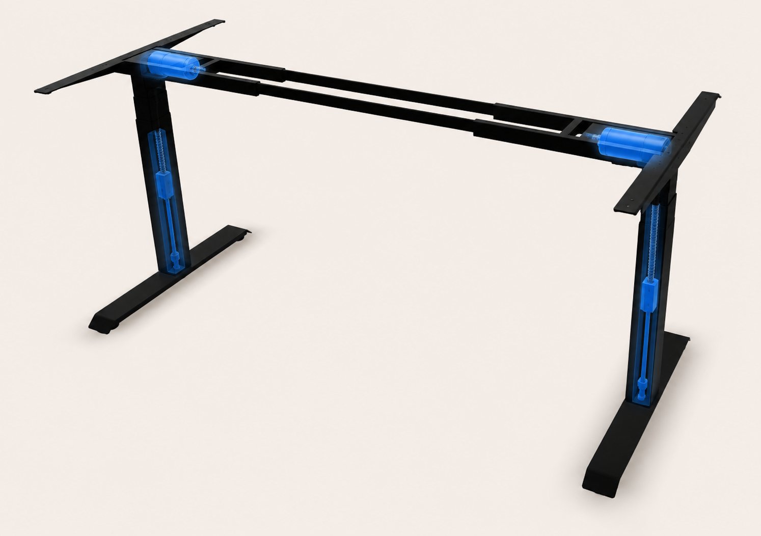Height adjustable frame with two brushless motors